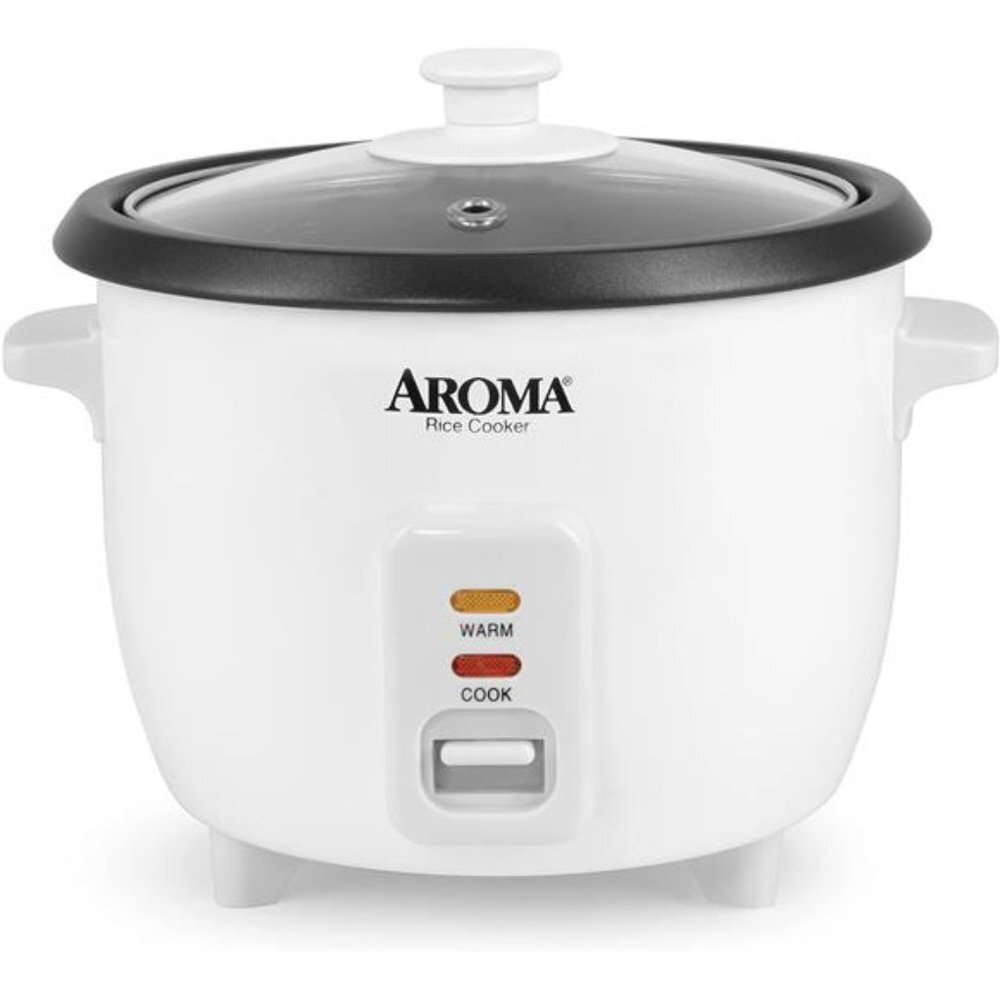 Aroma 6-cup (cooked) 1.5 Qt. One Touch Rice Cooker, White (ARC-363NG), 6 cup